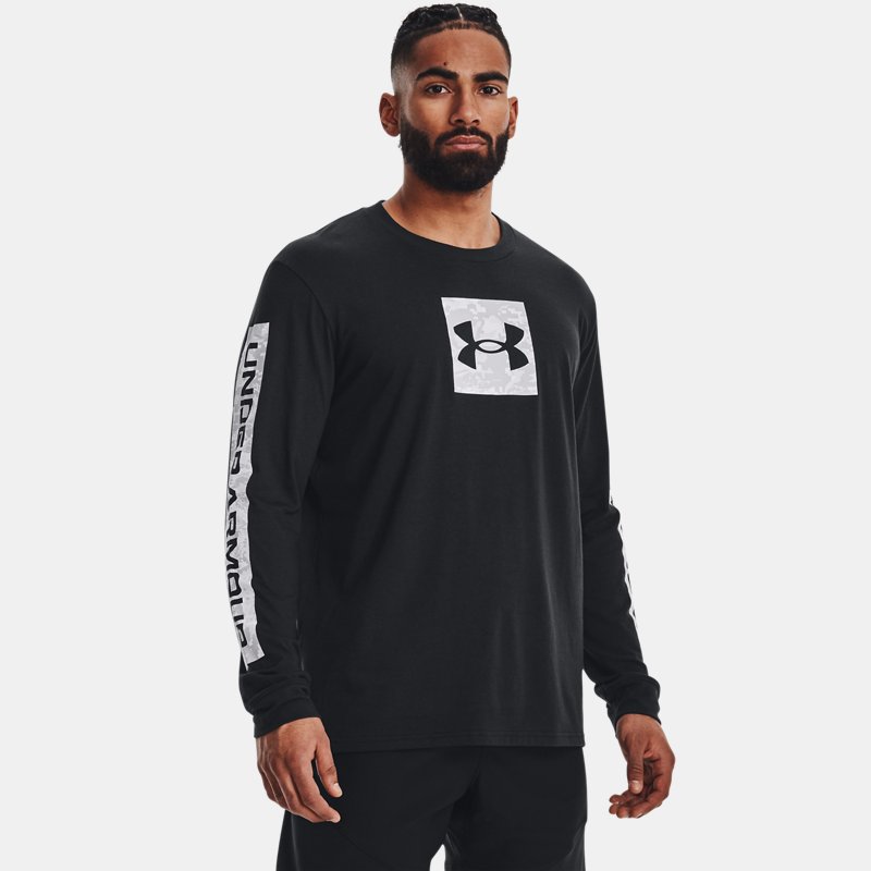 Men's  Under Armour  Camo Boxed Sportstyle  Long Sleeve Black / Halo Gray S